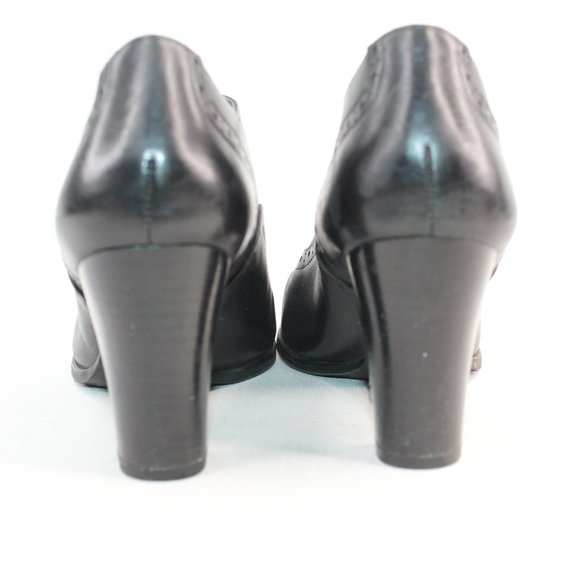 Franco Sarto Black Leather Lace Up High Heels - Picture 6 of 9